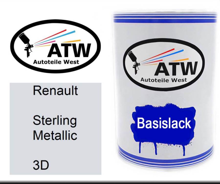 Renault, Sterling Metallic, 3D: 500ml Lackdose, von ATW Autoteile West.